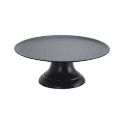 Chef Inox Cake Plate With Stand Black Polycarbonate 357mm