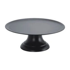 Chef Inox Cake Plate With Stand Black Polycarbonate 417mm