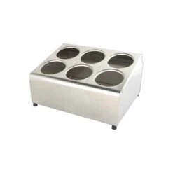 Chef Inox Cutlery Cylinder Holder - Stainless Steel 6 Hole (380x300x210) (3x3)