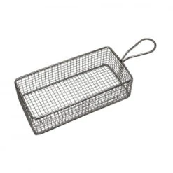 Chef Inox Serving Basket Rectangular Wire Handle 220x100x35M