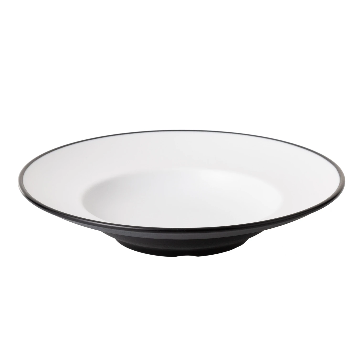 Coucou Melamine Round Deep Plate 26.5cm - White & Black 3 Coucou Melamine Round Deep Plate 26.5cm - White & Black