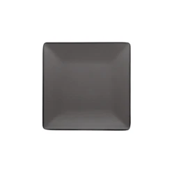 Coucou Melamine Square Plate 22 X 22cm - Grey & Black