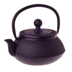 Pasabahce Teaology Cast Iron Teapot 500ml - Fine Hobnail Black