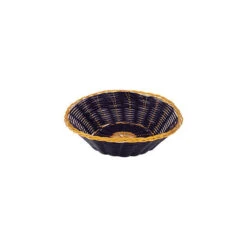 Round Bread Basket 200x60mm Polypropylene, Gold And Black (Box Of 12)