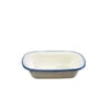 Jab Vintage Cream/Blue Rim Melamine Enamel Look Rect Server 200x145mm (Box Of 6) -Tableware Series Store 49933