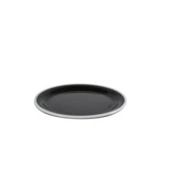 Jab Vintage Black/White Rim Enamel Melamine Look Round Plate 190mm (Box Of 6)