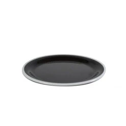 Jab Vintage Black/White Rim Enamel Look Round Melamine Plate 255mm (Box Of 6)