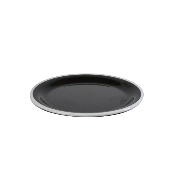 Jab Vintage Black/White Rim Enamel Look Round Melamine Plate 255mm (Box Of 6) 3 Jab Vintage Black/White Rim Enamel Look Round Melamine Plate 255mm (Box Of 6)