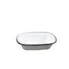Jab Vintage White/Black Rim Enamel Look Rect Melamine Server 200x145M (Box Of 6) -Tableware Series Store 49953