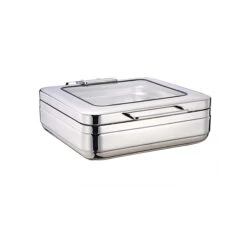 MODA Chef Inox Induction Chafer - 18/8, Rectangular, 2/3 Size With Glass Lid