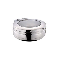 MODA Chef Inox Induction Chafer - 18/8, Round, Small With Glass Lid