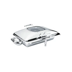 MODA Chef Inox Deluxe Chafer - Stainless Steel, Rectangular, 1/1 Size With Glass Lid