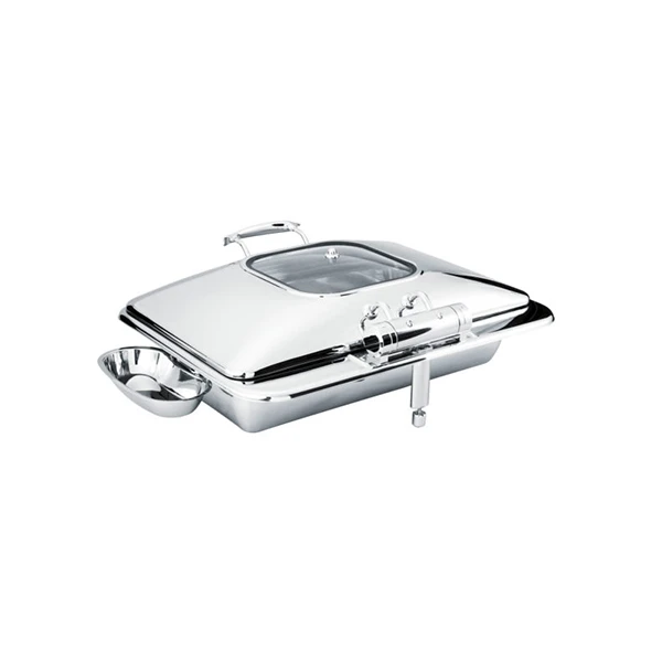 MODA Chef Inox Deluxe Chafer - Stainless Steel, Rectangular, 1/1 Size With Glass Lid 3 MODA Chef Inox Deluxe Chafer - Stainless Steel, Rectangular, 1/1 Size With Glass Lid