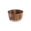 Moda Brooklyn Display Bowl 310 X 155mm Acacia Wood, - Stainless Steel Band -Tableware Series Store 76704