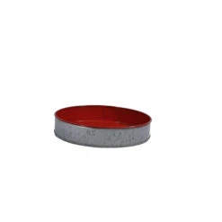 Chef Inox Coney Island - Galvanised Round Tray Dipped Red 240x45mm