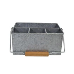 Chef Inox Coney Island - Galvanised 4 Comp Caddy With Handle 250x180x115mm