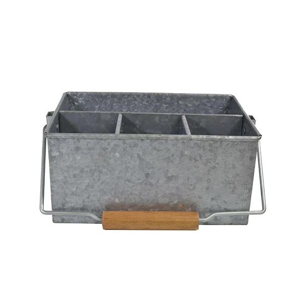Chef Inox Coney Island - Galvanised 4 Comp Caddy With Handle 250x180x115mm 3 Chef Inox Coney Island - Galvanised 4 Comp Caddy With Handle 250x180x115mm