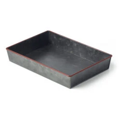 Chef Inox Coney Island - Galvanised Black Rect Tray Flared Red 270x190x45mm