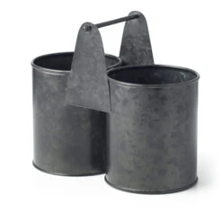 Chef Inox Coney Island - Galvanised Black Dual Pot Caddy 240x120x140mm