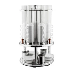 MODA Sunnex Revolving Cup Dispenser 360x655mm - Stainless Steel Frame, Acrylic Chambers