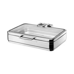 MODA Athena Regal 1/1 Size Rectangular Chafer Glass & Stainless Steel Lid
