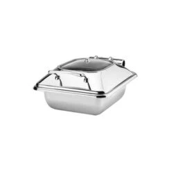 MODA Athena Princess 1/2 Size Rectangular Chafer Glass & Stainless Steel Lid