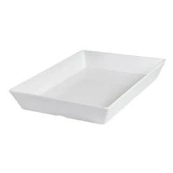 Ryner Melamine Serving Bowls Rectangular Deep Dish 350x250x50mm - White