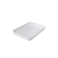 Ryner Melamine Serving Bowls Rectangular Dish - Straight Sided 335x230x35mm White