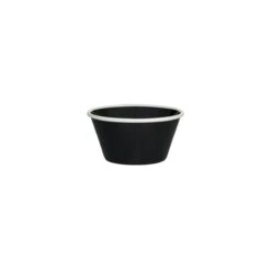 Ryner Melamine Evoke Round Bowl Black With White Rim 125x65mm / 475ml - Box Of 12