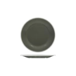 Ryner Melamine Evoke Round Plate - Wide Rim Grey With White Rim 220mm - Box Of 12
