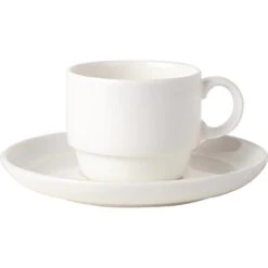 Pasabahce Royal Bone China Ascot Coffee Cup 200ml - Stackable (Box Of 6)