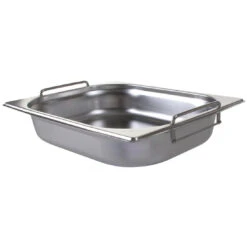 Vogue Stainless Steel 1/2 Gastronorm Tray With Handles 65mm 4Ltr