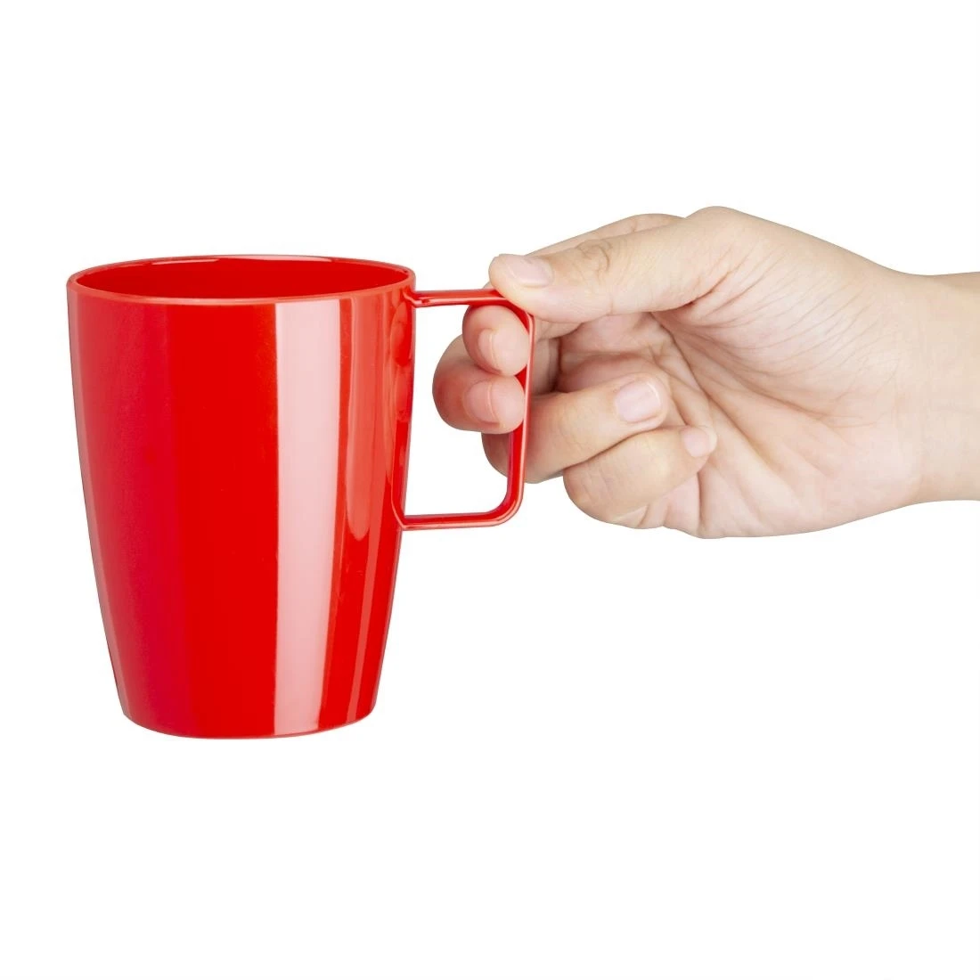 Olympia Kristallon Polycarbonate Handled Cups Red - 284ml 10oz (Box Of 12) 4 Olympia Kristallon Polycarbonate Handled Cups Red - 284ml 10oz (Box Of 12) - Image 2