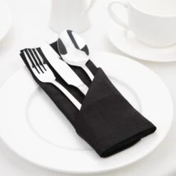 Olympia Linen Table Napkin 400x400mm - Black (Pack Of 12) -Tableware Series Store FW697 3
