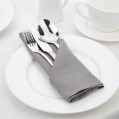 Olympia Linen Table Napkin 400x400mm Grey (Pack Of 12) -Tableware Series Store FW698 3