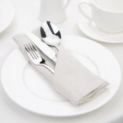 Olympia Linen Table Napkin 400x400mm Natural (Pack Of 12) -Tableware Series Store FW699 3