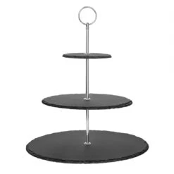 Olympia Slate Etagere - 3 Tier 300mm Dia