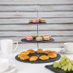 Olympia Slate Etagere - 3 Tier 300mm Dia -Tableware Series Store GF991 3