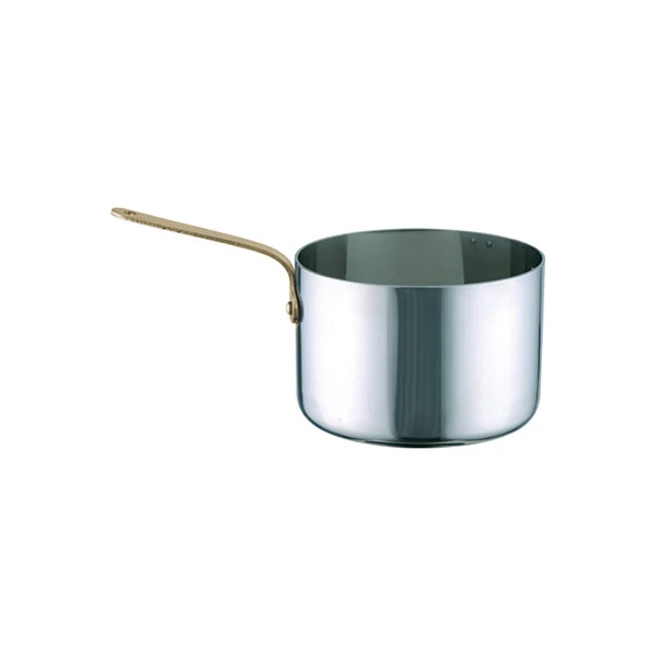 Chef Inox Miniatures - Saucepan 70x45mm 18/10 With Brass Handle (Box Of 4) 3 Chef Inox Miniatures - Saucepan 70x45mm 18/10 With Brass Handle (Box Of 4)