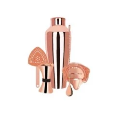 Zanzi Cocktail Set With Shaker - Rose Gold